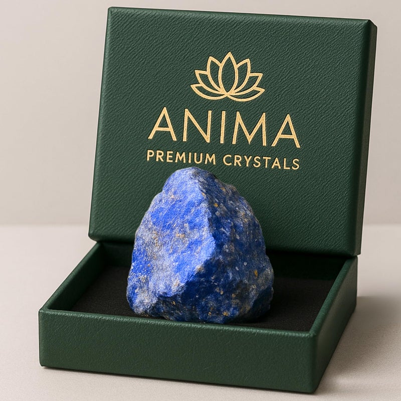 Anima Lapis Lazuli Stone â€“ Large 4-5cm Royal Blue Natural Raw Lapis Lazuli Crystal for Wisdom, Truth & Communication â€“ Ethically Sourced, Presented in Elegant Gift Box